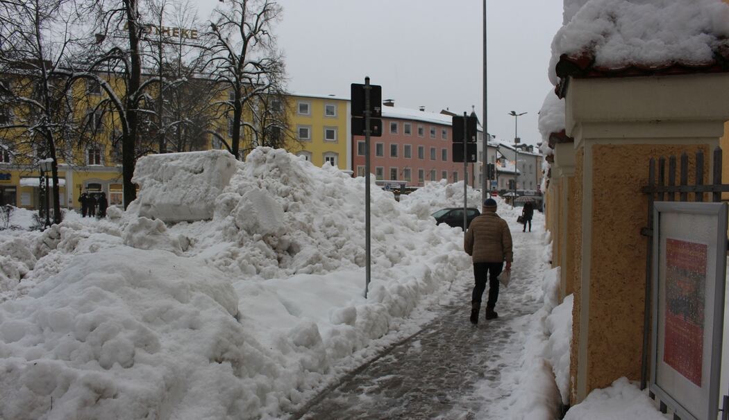 Traunstein - Maxplatz - Schnee
