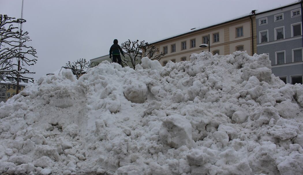 Traunstein - Stadtplatz - Schnee