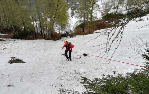Vermisstensuche von Bergwacht und Polizei am Kehlstein in Berchtesgaden