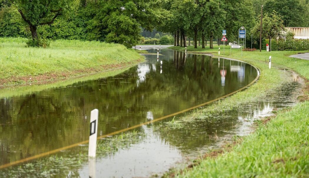 Überflutungen wegen Starkregen in Baden-Württemberg