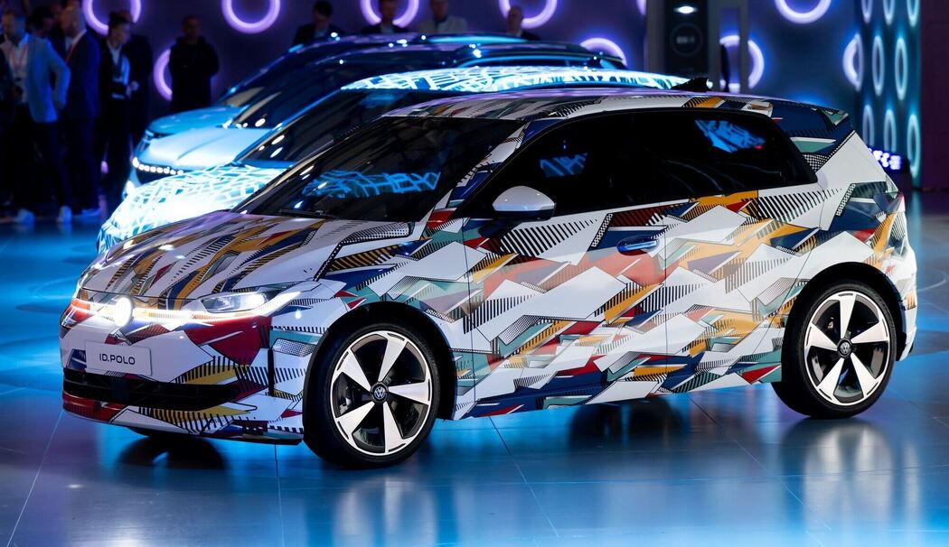 ID.Polo von VW steht vor Beginn der IAA auf der Bühne
