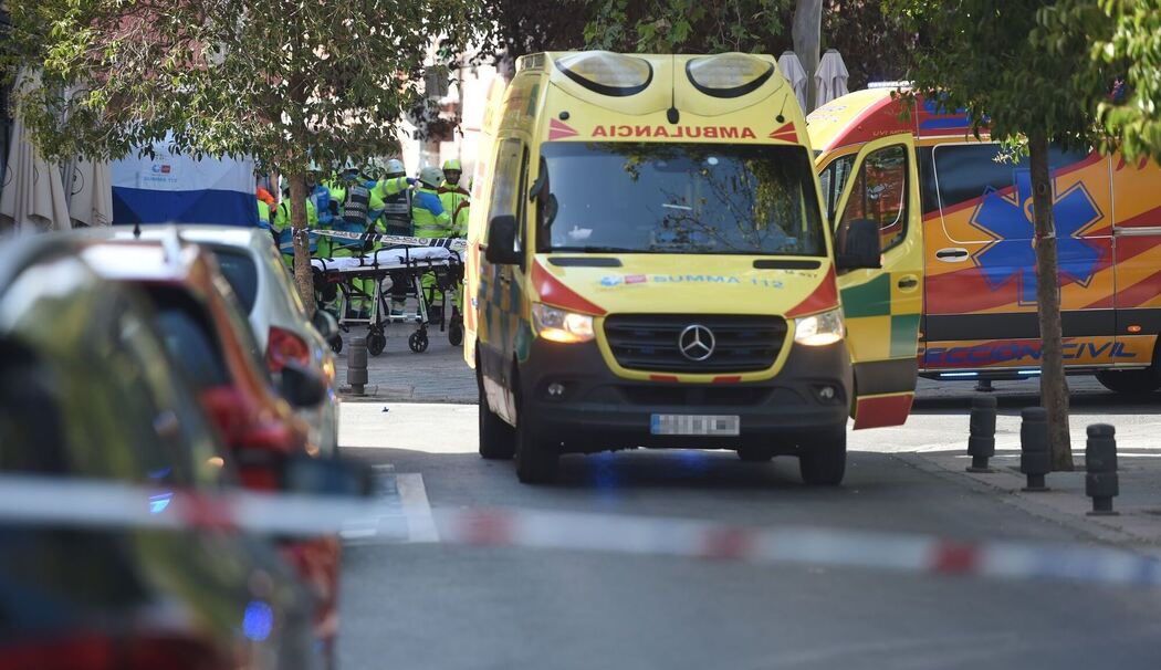 Verletzte bei Explosion in Gebäude in Madrid.
