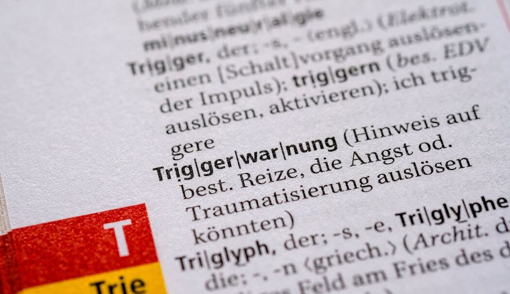 Das Wort „Triggerwarnung“ im Duden