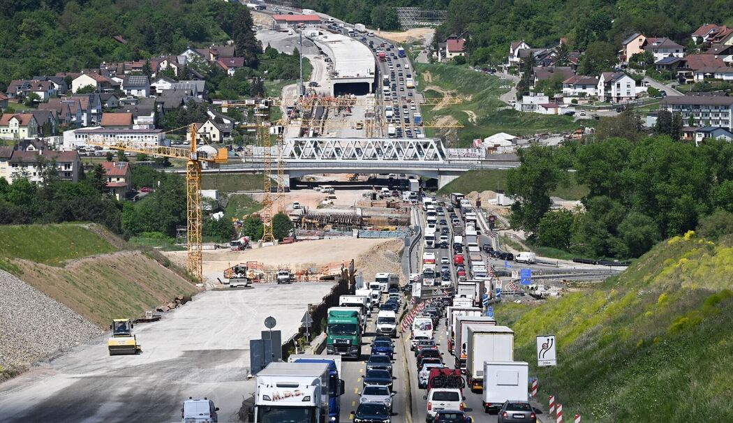 Autobahn 8 Baustelle bei Pforzheim