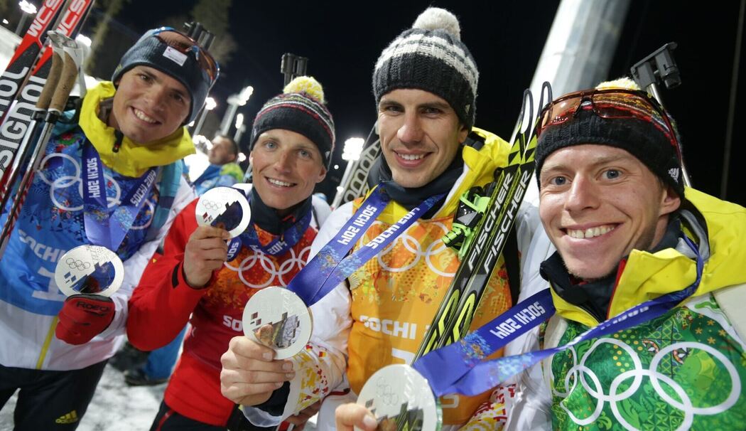 Deutsche Biathlon-Staffel von Sotschi 2014