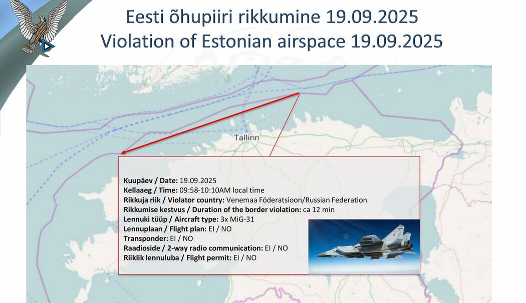Spannungen im Luftraum über dem Baltikum