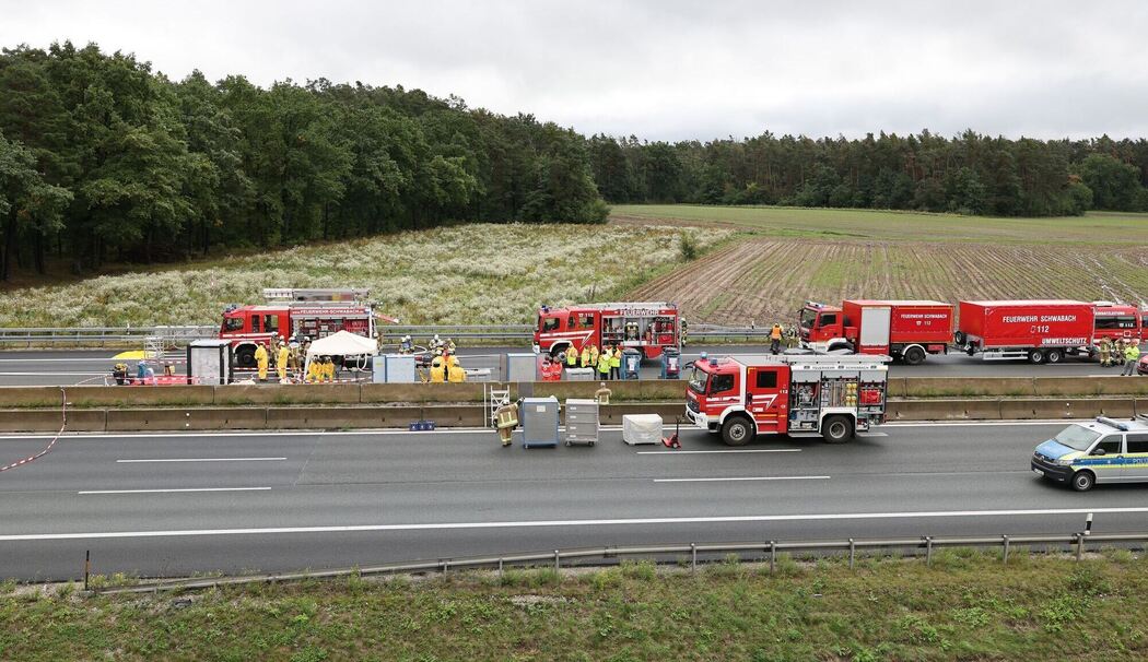 Gefahrstoff-Unfall auf Autobahn 6
