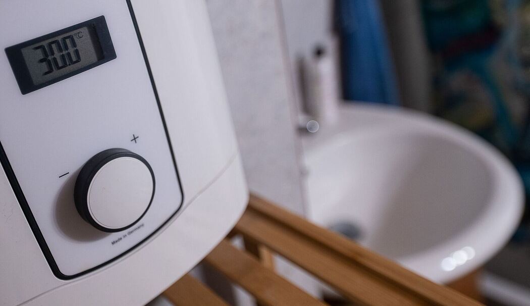 Temperaturanzeige eines elektrischen Durchlauferhitzers