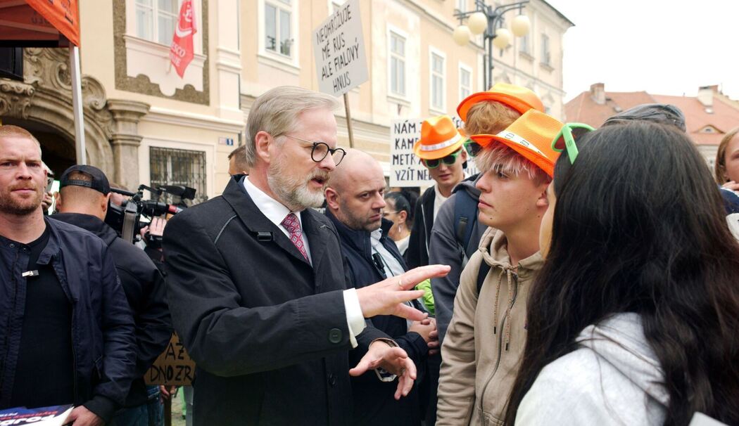 Petr Fiala im Wahlkampf