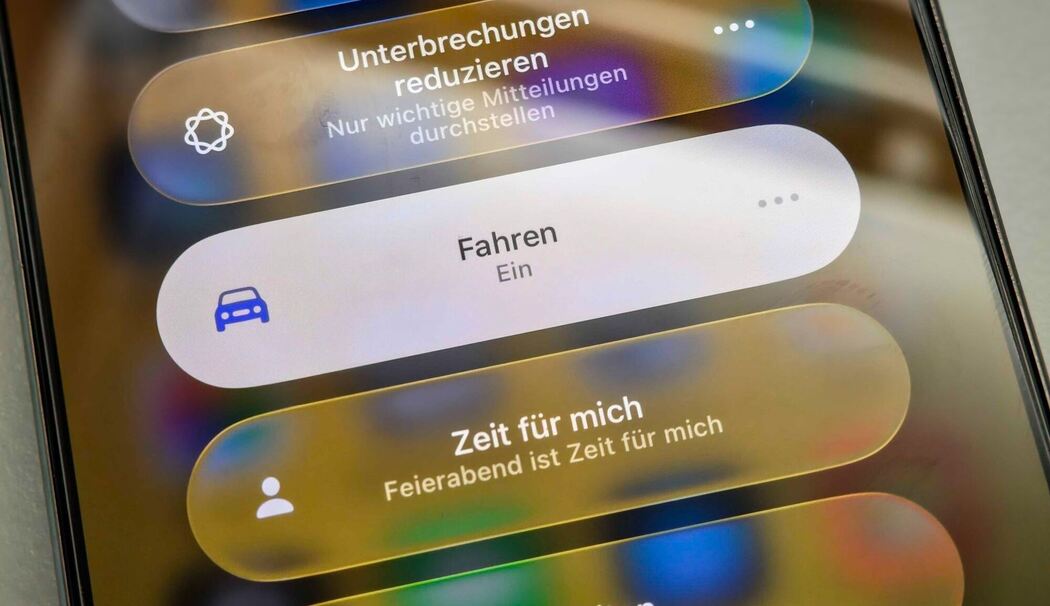 In der Fokusauswahl beim iPhone ist der Fahrfokus ausgewählt