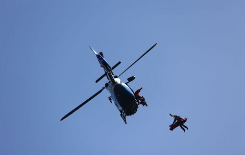 Bergwacht übt Rettung mit Hubschrauber