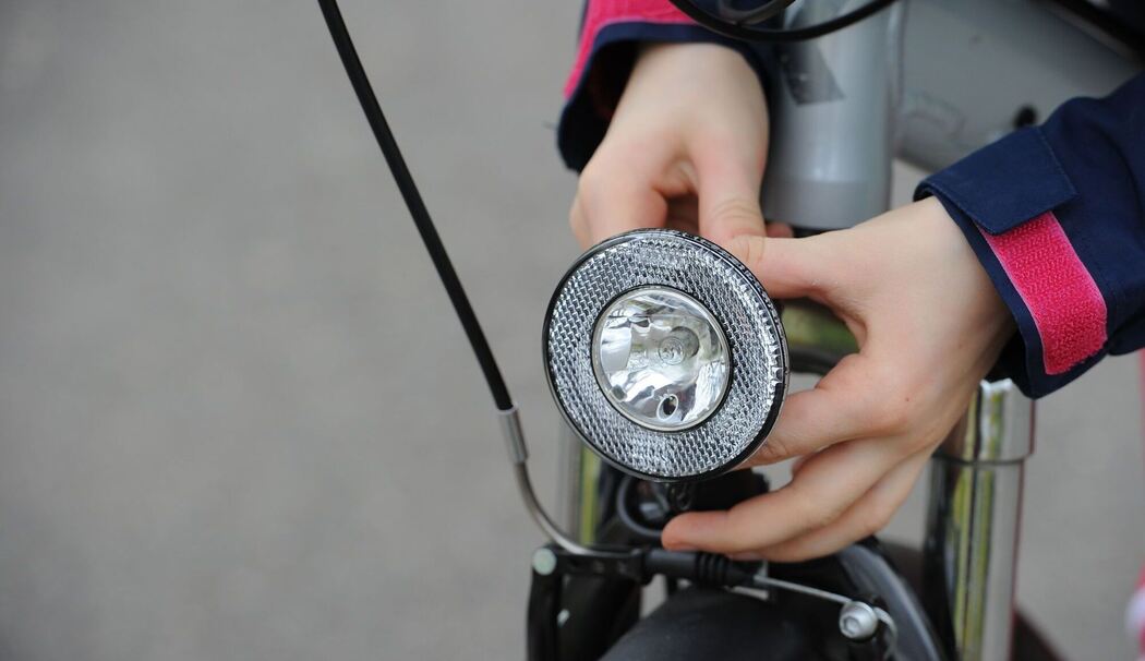 Beleuchtung an Kinderfahrrad