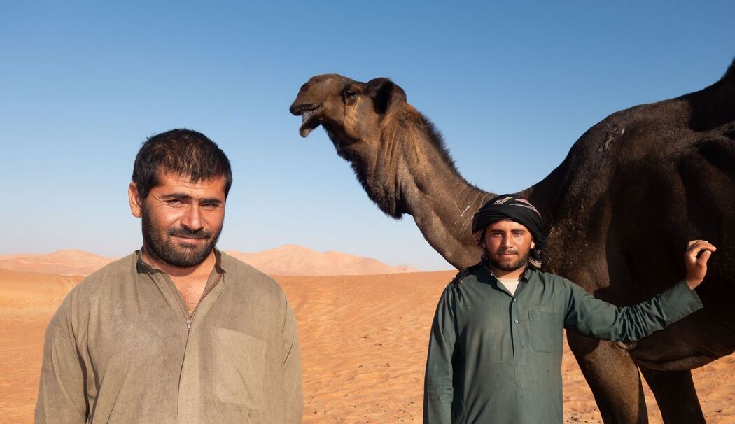Kamelhüter Shear (l) und Nasir Ahmed