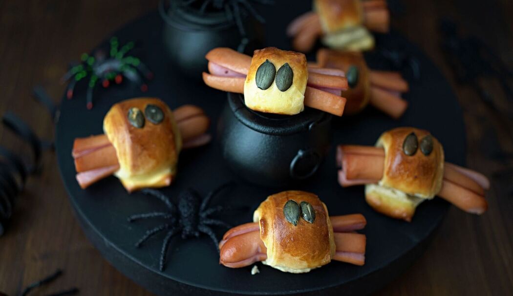 Würstchenspinnen für Halloween