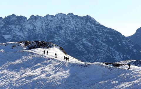 A wintery scene in Polish Tatra mountains