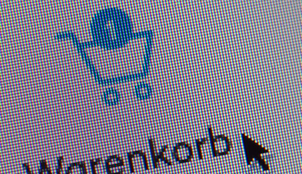 Symbol eines Warenkorbs auf einer Website