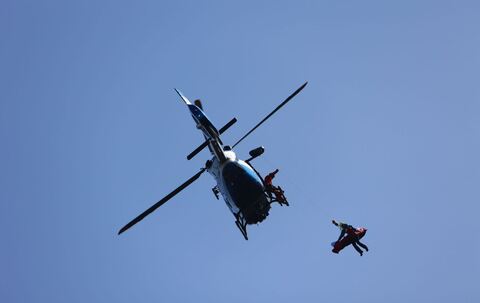 Bergwacht übt Rettung mit Hubschrauber Bergwacht übt Rettung mit Hubschrauber