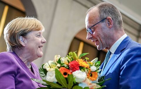Angela Merkel und Friedrich Merz 