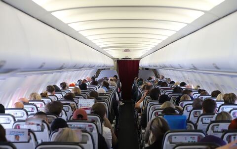 Die Kabine eines Flugzeugs