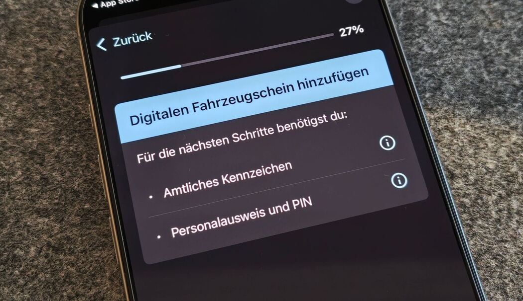 Hinzufügen des Fahrzeugscheins in die i-Kfz-App