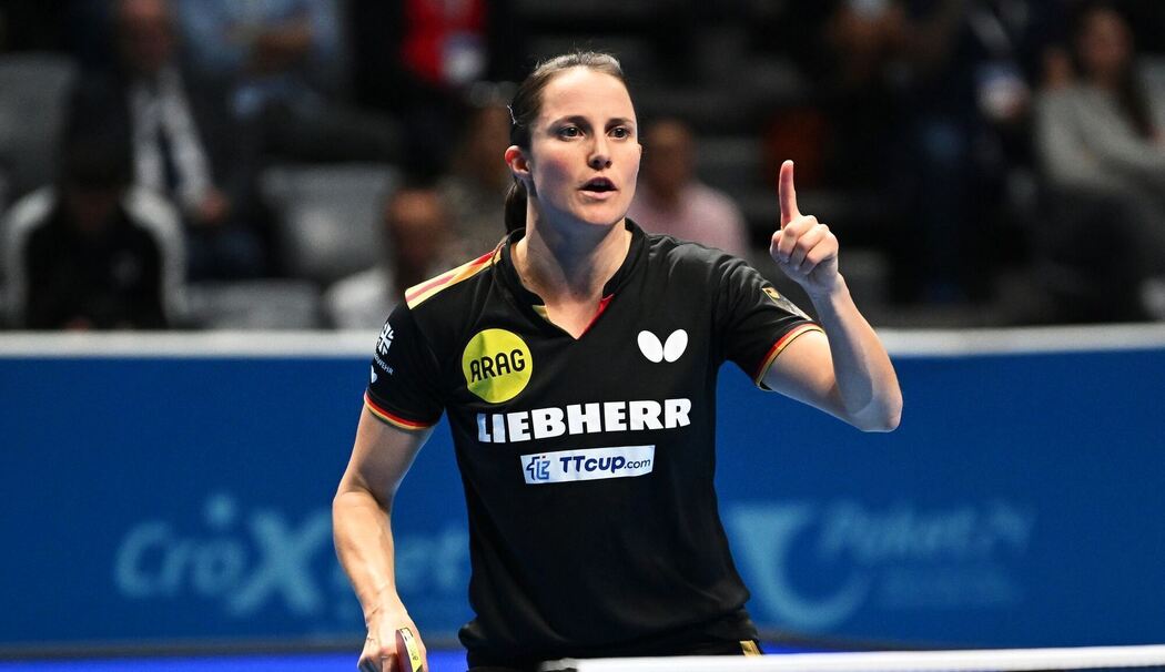 Tischtennis-Spielerin Sabine Winter. Tischtennis-Spielerin Sabine Winter.