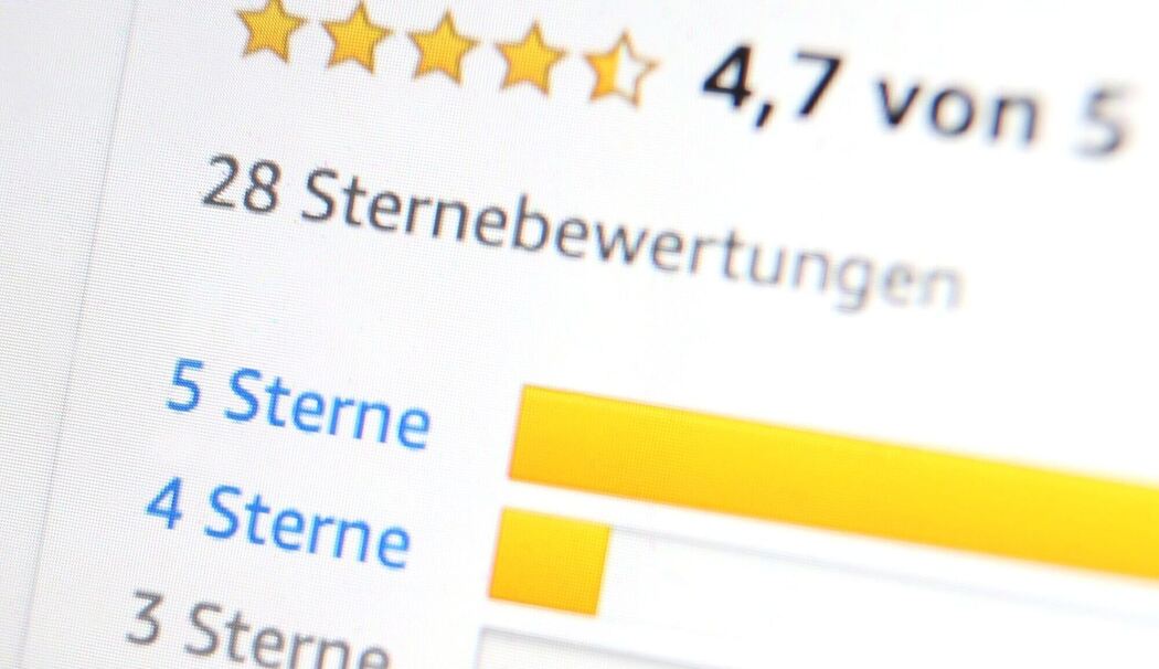 Sternebewertungen eines Online-Händlers Sternebewertungen eines Online-Händlers