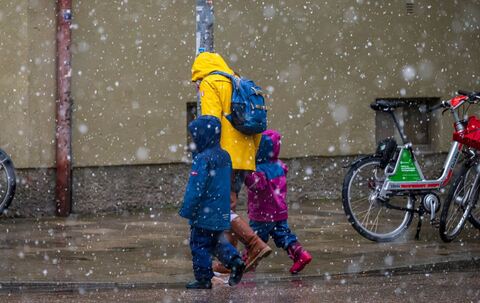 Schneefall im Frühling - Wetter