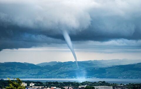 Wasserhose über dem Bodensee