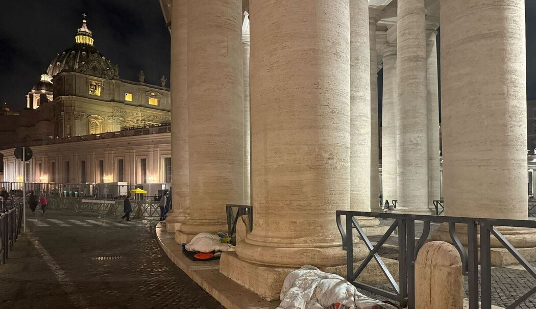 Obdachlose am Petersplatz Obdachlose am Petersplatz