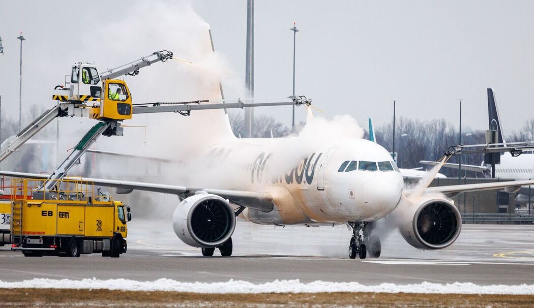 Winterwetter am Münchner Flughafen